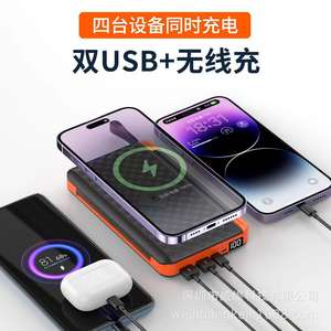 ธนาคารพลังงานแสงอาทิตย์ 20000mAh กันน้ำ ชาร์จไร้สาย เครื่องชาร์จพกพากลางแจ้ง แผงโซลาร์เซลล์แบบพับได้สำหรับการเดินทางแคมป์ปิ้ง - Product Image 4