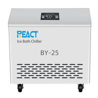 Prix de gros React BY-25 2500W Refroidisseur d'eau froide 1HP pour la récupération sportive, machine de bain de glace avec contrôle à distance WIFI et application