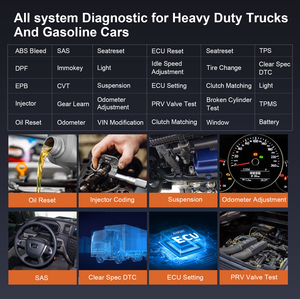 2025 humzor np916 3-in-1 xe tải và EV OBD2 chẩn đoán Scanner ABS/DPF/ECU thiết lập lại công cụ với 34 thiết lập lại dịch vụ vật liệu nhựa - Product Image 3