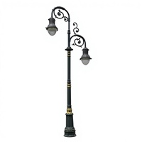 Farola Decorativa de Jardín y Patio de Aluminio Fundido Estilo Europeo IP65 con LED, Poste de Iluminación para Calle, Venta al por Mayor Directa de Fábrica