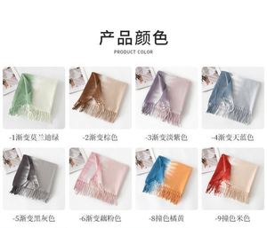 New Two Tone Color Autumn Winter Scarf Fashion <b>Tie</b> Dye Warm Lady Women Dress Scarf - Product Image 2