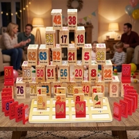 Jeu de dominos en bois personnalisé OEM DOM pour la pratique arithmétique et les opérations numériques, idéal pour les enfants, les adultes et les soirées en famille