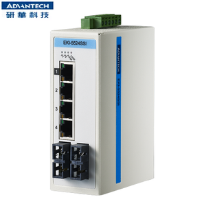 Advantech EKI 5524SSI 4 porta 2 x100fx porta veloce Ethernet provew interruttore industriale - Product Image 1