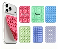 Support de téléphone mural en silicone personnalisé OEM avec ventouse, support auto-adhésif pour smartphone pour voiture, cuisine, bureau, certifié ROHS