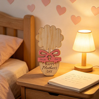 Plaque personnalisée DIY pour la fête des mères, anniversaire, avec empreinte de main et nom, ornement de décoration de table avec fleurs artificielles
