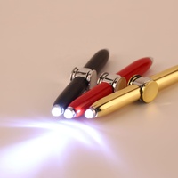 Stylo à bille rotatif multifonctionnel anti-anxiété avec logo personnalisé HUA, nouveau modèle, avec gyroscope à doigts et boule en métal LED