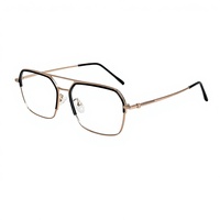 Gafas Ópticas Clásicas de Moda, Montura Metálica, Diseño Cuadrado, Monturas de Gafas Ópticas para Hombre y Mujer