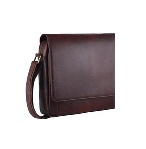 Sac messager en cuir marron de qualité supérieure pour hommes, sac de bureau pour hommes, compartiment rembourré pour ordinateur portable avec sangle réglable - Product Image 2