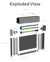 Persiana Enrollable Zipscreen Resistente para Pérgola, Motorizada, con Resorte, Manual, Doble Modo, Vertical, Impermeable, Resistente al Viento, Sistema para Exteriores