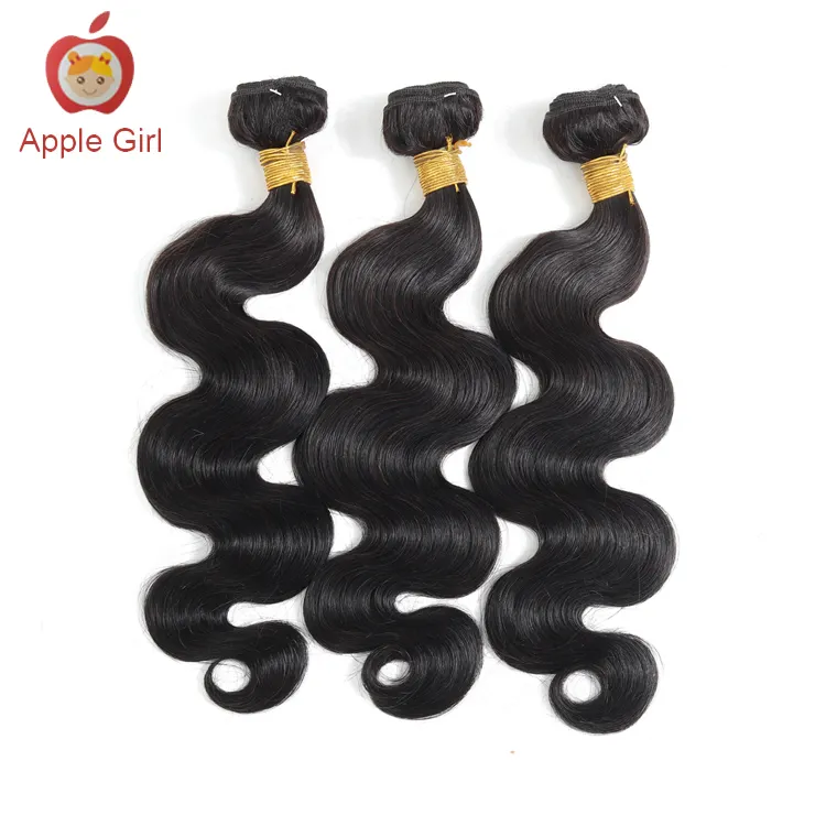 Apple Girl Drops hipping Großhandel 100 Echthaar verlängerungen Virgin Brazilian Cuticle Aligned Hair Body Wave Haarweb bündel