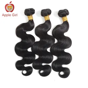 Tissage en lot brésilien 100 naturel — Apple Girl, Extensions de cheveux humains, vierges, cuticules alignées, Body Wave, vente en gros, livraison directe