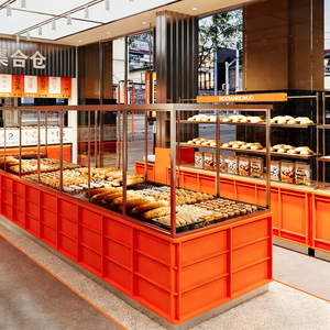Boulangerie Composite magasin <span class=keywords><strong>de</strong></span> détail longue bande droite style stratifié ligne droite type présentoir - Product Image 4