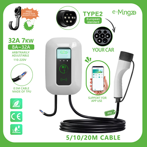 E-mingze 7KW Station <span class=keywords><strong>de</strong></span> charge murale monophasée pour voiture électrique <span class=keywords><strong>de</strong></span> niveau 2 pour voiture européenne - Product Image 2