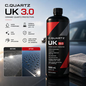 CQUARTZ UK 3.0 1000ML น้ำยาเคลือบเซรามิกนาโนสำหรับรถยนต์ คุณภาพระดับมืออาชีพ ให้ความเงางามสูง ป้องกันน้ำเกาะ ติดทนนาน ปกป้องสีรถยนต์ - Product Image 3