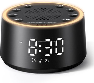 Máquina de Sonido Blanco con Reloj <span class=keywords><strong>Despertador</strong></span> para Bebés y Adultos, Sonidos Relajantes, Intensidad Regulable, para Dormitorios y Personas con Sueño Profundo - Product Image 1