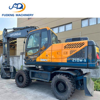 Excavatrice Hyundai 210W-9 de 21 tonnes utilisée par tache de haute qualité avec l'excavatrice hydraulique de roue de moteur de Cummins pour la construction