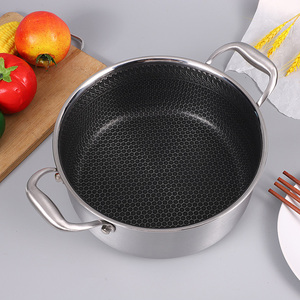 Olla Híbrida de Acero Inoxidable Triple, Moderna, para Salsas, Guisos, Sopas, Apta para Horno y Lavavajillas, con Tapa de Vidrio - Product Image 3