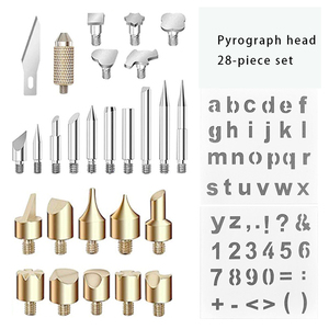 Juego de herramientas de pirograbado de calabaza de 28 piezas Boquillas de grabado de <span class=keywords><strong>cuero</strong></span> hechas a mano Soldadores portátiles de mano con boquillas - Product Image 3