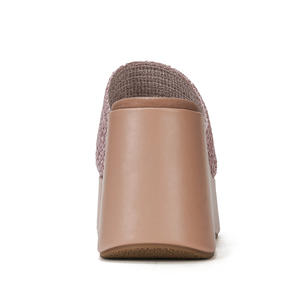 <span class=keywords><strong>Mules</strong></span> compensées confortables pour femmes, à enfiler, avec design tressé, effet pieds nus, pour augmenter la taille, idéales pour les occasions décontractées estivales - Product Image 5