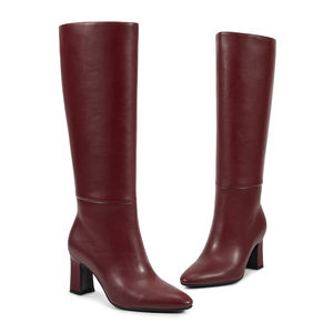 WETKISS <span class=keywords><strong>Botas</strong></span> <span class=keywords><strong>de</strong></span> Fiesta al por Mayor, <span class=keywords><strong>Botas</strong></span> <span class=keywords><strong>de</strong></span> Invierno <span class=keywords><strong>de</strong></span> PU Color Borgoña, <span class=keywords><strong>Botas</strong></span> <span class=keywords><strong>de</strong></span> Tacón Grueso con Punta Almendrada, <span class=keywords><strong>Botas</strong></span> Altas hasta la Rodilla con Cremallera, Estilo Retro <span class=keywords><strong>de</strong></span> los 70 para <span class=keywords><strong>Mujer</strong></span> - Product Image 3
