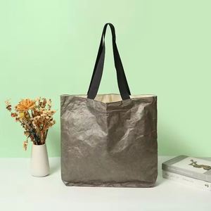 Eco Friendly Custom Printed Tyvek Paper Tote <b>Waterproof</b> Recyclable Minimalist Travel Shoulder Fashion Shopping <b>Bag</b> - Product Image 4