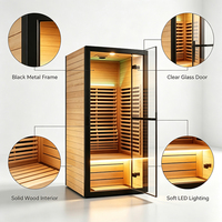 Sauna Uap Kering Inframerah untuk Penggunaan di Rumah dengan Lampu Baca, Sauna Inframerah Kompak dengan Terapi Cahaya Merah