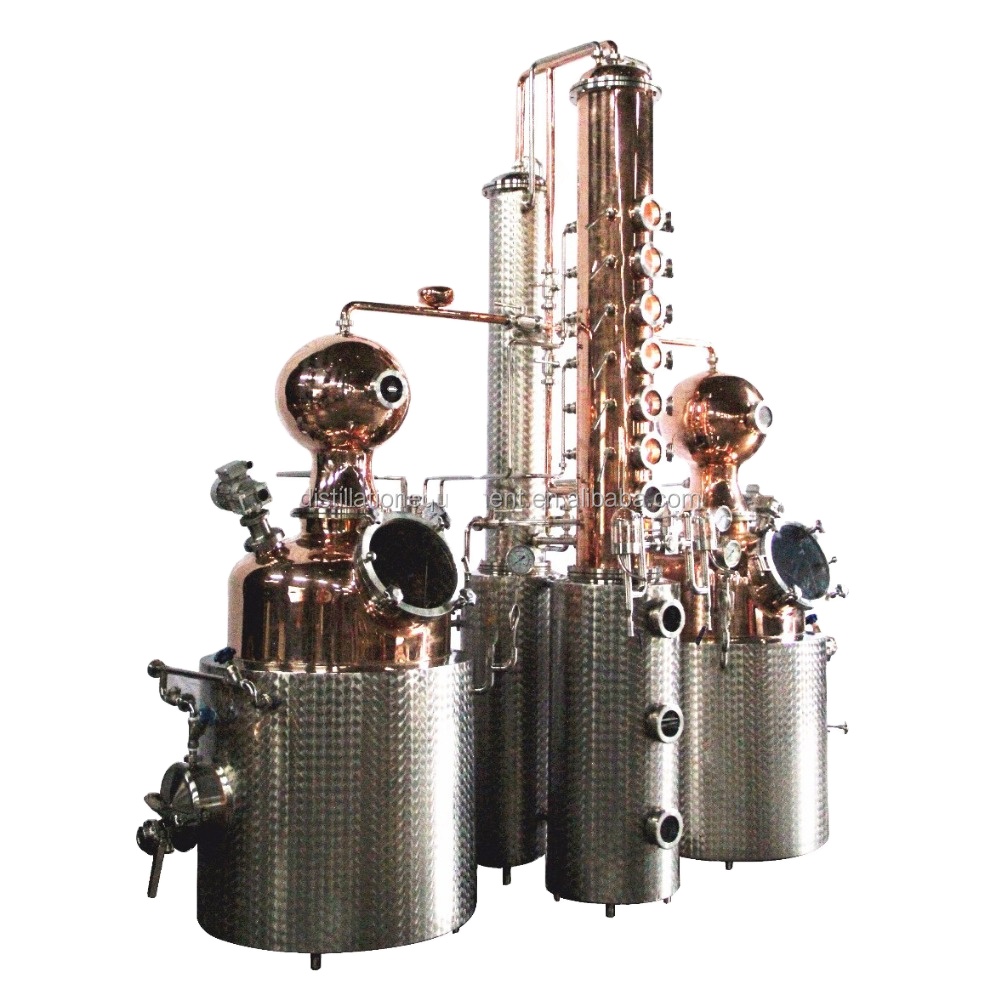 Двойной горшок 250 л из красной меди, 6 тарелок, колонна, спиртовое вино, дистилляционное оборудование для продажи