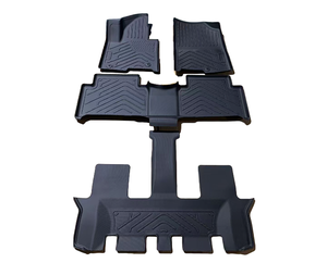 Tappetini Neri alla Moda per Interni Auto, Tappetini 3D Inodore Impermeabili in TPE per Tutte le Stagioni, Tappetini Auto LHD per <span class=keywords><strong>Kia</strong></span> <span class=keywords><strong>Sorento</strong></span> Hybrid 2021-2025 - Product Image 1