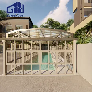 Mở rộng Polycarbonate di động bìa cho mùa đông hồ bơi Dome Glass tự động bao vây hồ bơi năng lượng mặt trời Bìa