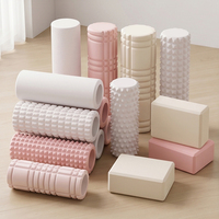 Rouleau en mousse EVA solide personnalisé avec logo et couleur sur mesure, impression sérigraphiée, haute densité, haute résistance, pour le yoga (OEM, marque privée)