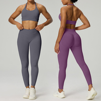 XW-Q067+Q070 Bestseller Ensemble de Sport Femme : Soutien-Gorge de Sport à Maintien Élevé, Leggings Gainants Effet Push-Up pour Gym et Fitness