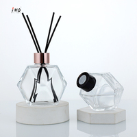 Bouteille vide de diffuseur de roseaux en verre transparent hexagonal de 100 ml et 200 ml, diffuseur d'arômes pour la maison, parfum, couleurs personnalisées, emballage en gros