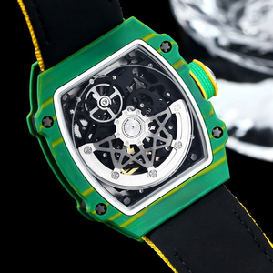 Reloj Automático de Lujo Estilo RM con Esqueleto, Caja Ligera de Fibra de Carbono, Diseño con los Colores de la Bandera de Sudáfrica, Reloj de Pulsera Deportivo de Lujo - Product Image 5