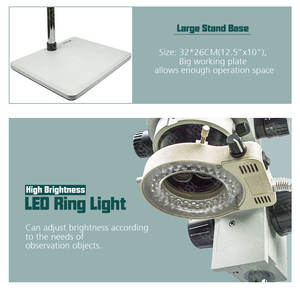 7-45x बड़े आधार इलेक्ट्रॉनिक वेल्डिंग मरम्मत ट्रिनोकुलर माइक्रोस्कोप मोबाइल लैपटॉप के लिए कैमरा के साथ कैमरा के साथ - Product Image 4