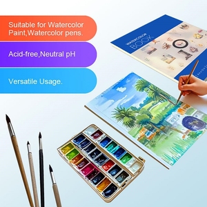 Tampon pour aquarelle 30 feuilles 9x12 en 140lb 300gsm, presse à froid, pages gratuites, papier couleur <span class=keywords><strong>eau</strong></span> bleue, tampon de peinture professionnel - Product Image 5