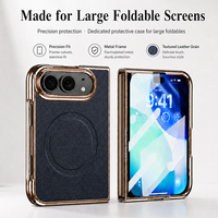 Étui de téléphone portable à écran pliable pour iPhone DUO, motif litchi premium, charge magnétique sans fil, coque anti-chute