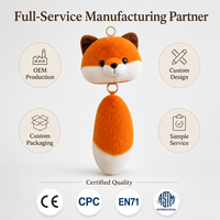 Fabricant Grossiste Usine Personnalisé OEM/ODM Porte-monnaie Clé en Peluche Renard Petit Portefeuille Sac Animal en Peluche Vente en Gros Faible MOQ