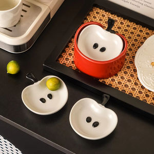 Juego de Tazones de Cerámica con Forma de Manzana para Salsas, Plato Creativo para Salsa de Soya e Ingredientes Secos, Tazones para Servir en Casa, Accesorios de Cocina, Regalos - Product Image 2