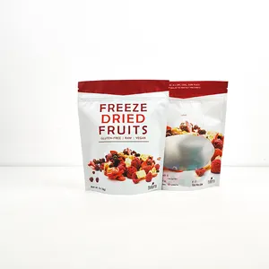 2023 Best Selling Dry Fruit Food Packaging Aluminum Foil Self Sealing Stand Up Mylar Snack Freeze Dried Fruit Bag With Window