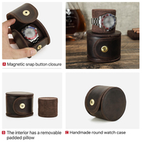Boîte de montre de luxe unique en cuir véritable Crazy Horse faite à la main CF1171-for rouler et ranger les montres