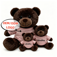 Ourson en peluche super doux personnalisé en usine, rembourré de coton PP, faible MOQ, 15cm, 18cm, 20cm, 30cm
