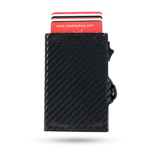 Casekey New Business Automatic <b>RFID</b> Blocking Card Holder <b>Wallet</b> Slim Carbon Fiber Leather <b>Wallet</b> <b>for</b> <b>Men</b> - Product Image 1
