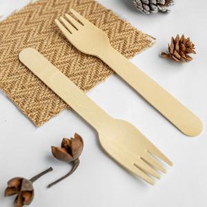 Tenedor de Madera de 160 mm, Desechable, Ecológico, Seguro para Alimentos, Utensilio de Comedor Natural Biodegradable para Restaurantes de Servicio Rápido - Product Image 1