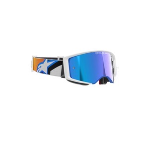 Alpinestars Supertech Corp Goggles <b>Blue</b> Mirror Lens Orange <b>Blue</b> Design Sports Goggles - Product Image 2