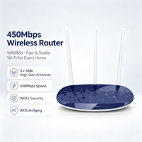 Routeur Wi-Fi sans fil Anxinshi pour la maison, jusqu'à 450 Mbps, Internet stable à haute vitesse, contrôle intelligent de la largeur de bande, 3 antennes à gain élevé