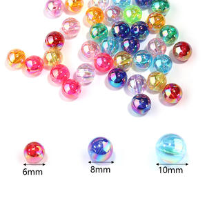 100pcs Acrylic <strong>Magic</strong> Color Round <strong>Bead</strong> AB Color Straight Hole Mixed Transparent Color <strong>Bead</strong> Manufacturer Wholesale - Product Image 2