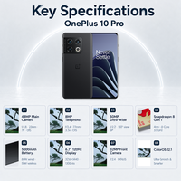 Smartphone OPPO OnePlus 10 Pro 5G d'origine, écran 6,7 pouces, 120 Hz, Android 12, double SIM, Android débloqué, téléphone portable 5G, vente en gros