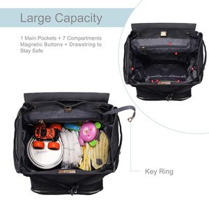 Sac à dos de voyage pour maman <span class=keywords><strong>et</strong></span> papa en cuir PU matelassé personnalisé de luxe avec station de change pratique, design vintage d'été - Product Image 2