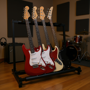 Soporte de Guitarra Plegable Grack 5N1, Soporte Metálico para Múltiples Guitarras, Soporte de Piso Portátil para Almacenamiento y Exhibición de Guitarras Eléctricas y Acústicas - Product Image 2