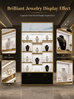 Vitrine de présentation de bijoux de luxe haut de gamme avec éclairage LED, construction en MDF, écologique, étanche, miroir robuste, pour la vente au détail